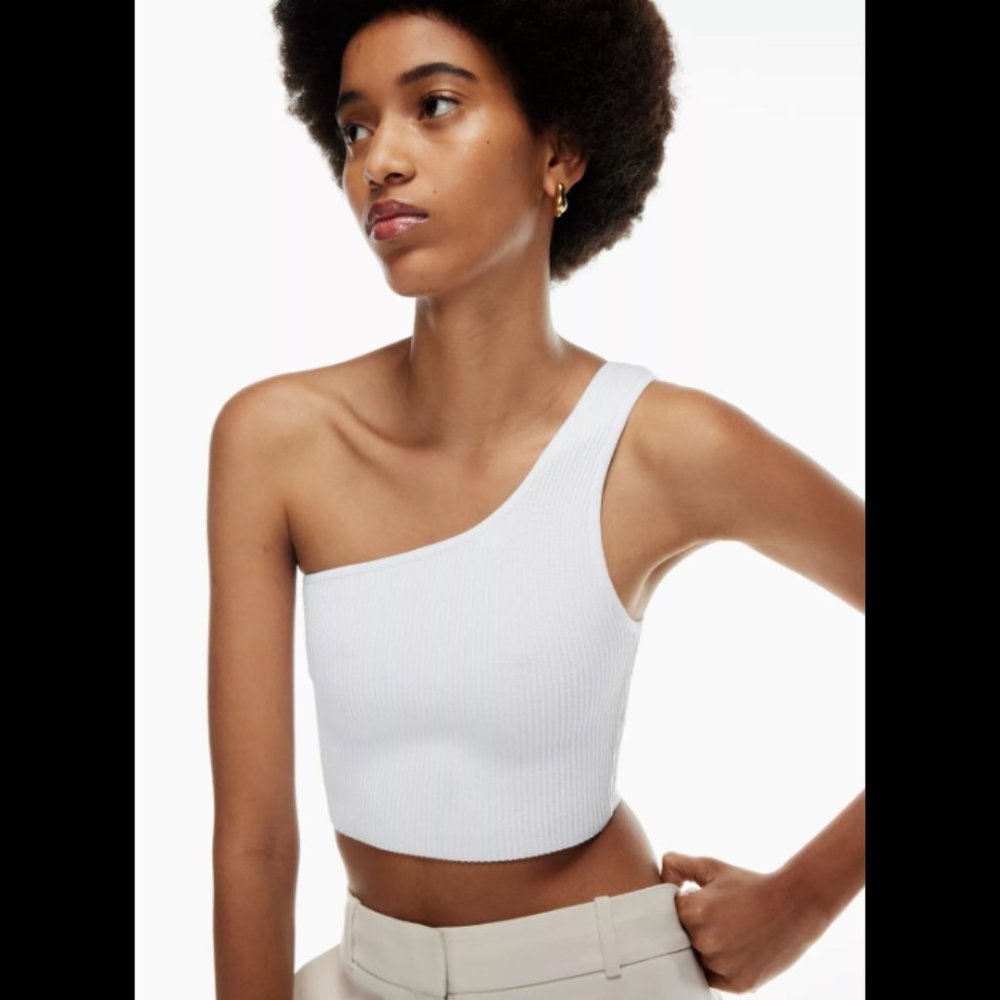 Aritzia Babaton Sculpt Knit One-Shoulder Cropped Tank